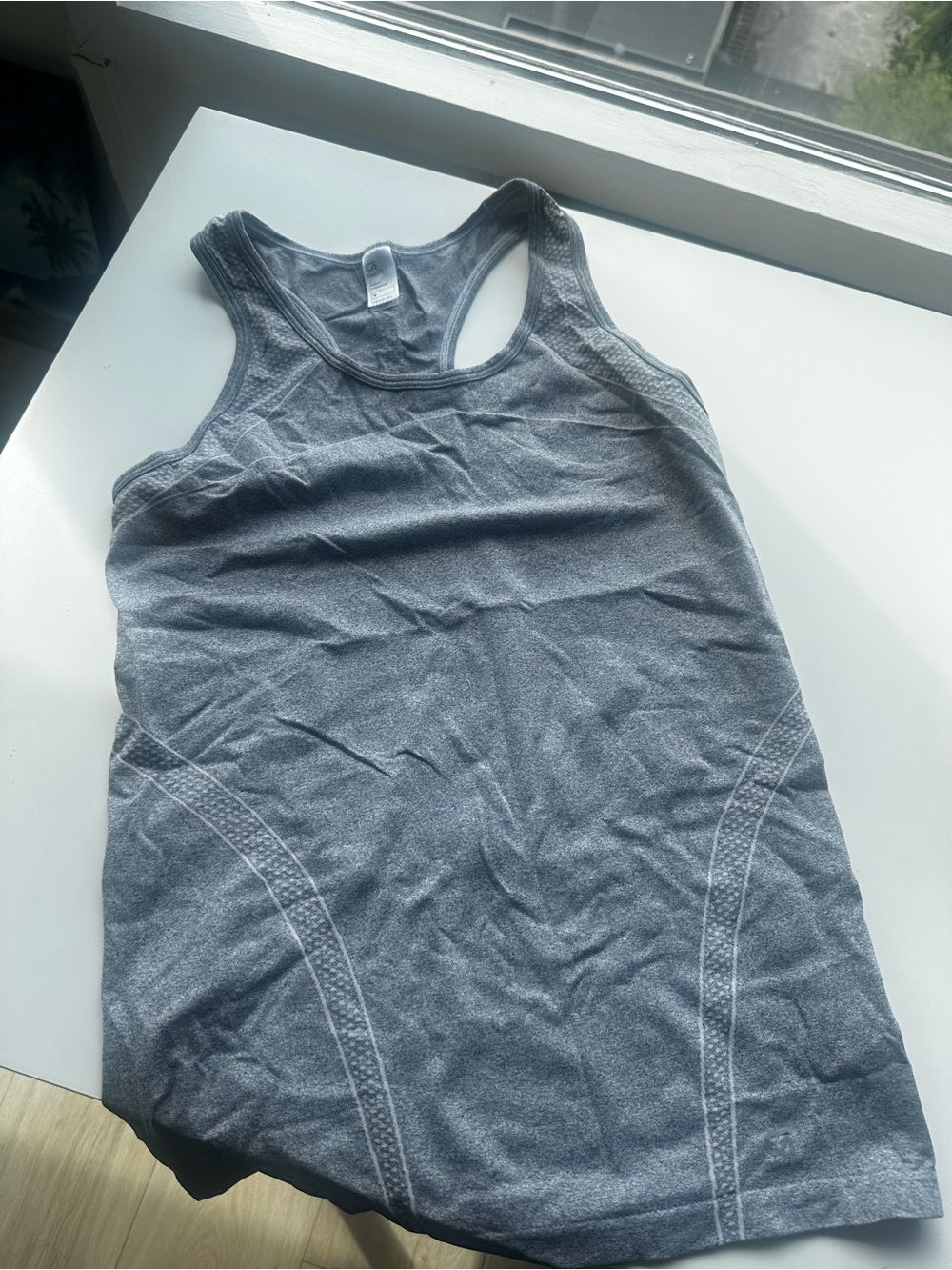 GAP Women's Heather Charcoal Racerback Tank
